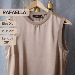 Rafaella Sleeveless Blouse XL Beige | Lightweight Work Top NWOT